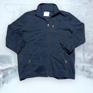 Sonoma Fleece Sweater Jacket Mens Size 2XLT Navy Full Zipper Closure Pockets